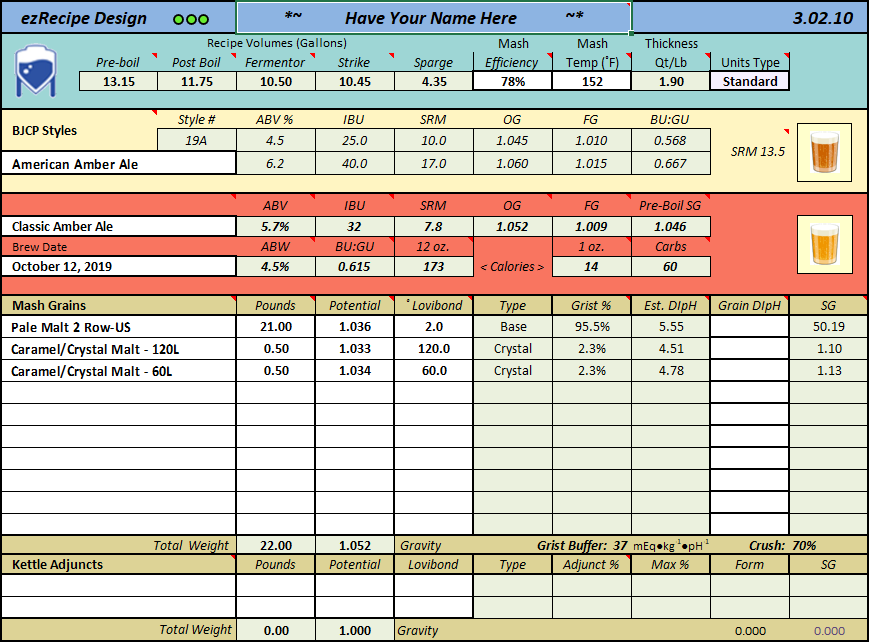Beer recipe calculator excel recipe reference